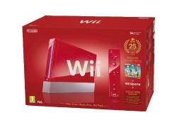 HOT DEAL: Rote Wii Jubiläums Pack inkl. New Super Mario Bros, Wii Sports, Donkey Kong und Remote Plus Controller (rot)