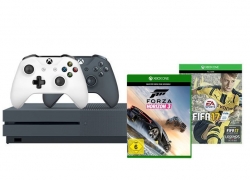 Xbox One S 500GB Konsole (Grau) – FIFA 17 Bundle inkl. 2. Controller + Forza Horizon 3 für 289€